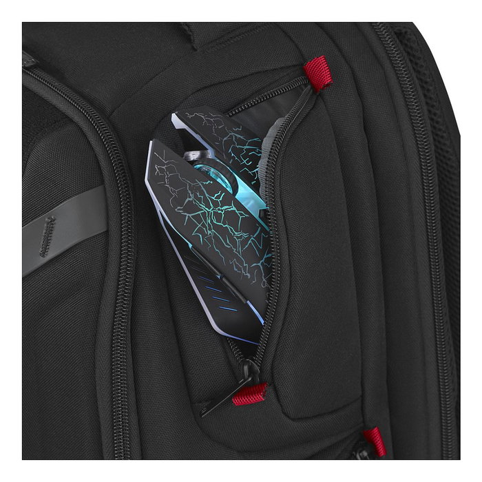Wenger PlayerOne 43.9 cm (17.3") Mochila para Portátil Gaming, Negro, 29 L, Poliéster, con Compartimento para Tableta, Auriculares y Puerto USB