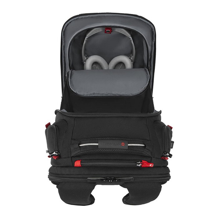 Wenger PlayerOne 43.9 cm (17.3") Mochila para Portátil Gaming, Negro, 29 L, Poliéster, con Compartimento para Tableta, Auriculares y Puerto USB