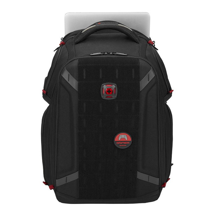 Wenger PlayerOne 43.9 cm (17.3") Mochila para Portátil Gaming, Negro, 29 L, Poliéster, con Compartimento para Tableta, Auriculares y Puerto USB