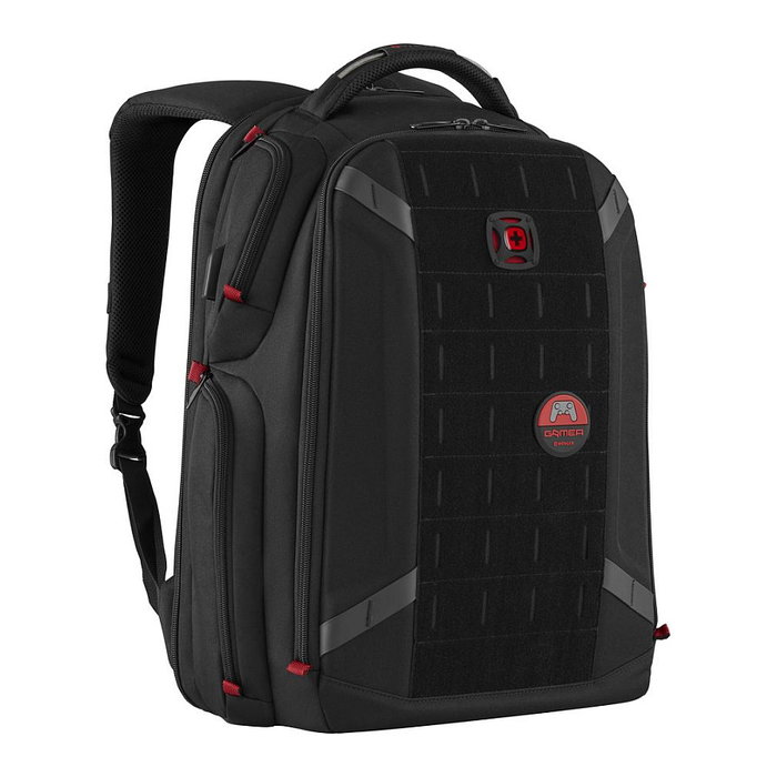 Wenger PlayerOne 43.9 cm (17.3") Mochila para Portátil Gaming, Negro, 29 L, Poliéster, con Compartimento para Tableta, Auriculares y Puerto USB