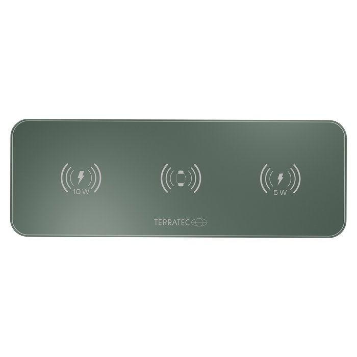 Terratec ChargeAIR All Green - Cargador Inalámbrico Interieur 9V 1.2A para Apple Watch, AirPods, Smartphones - Carga Rápida - CE