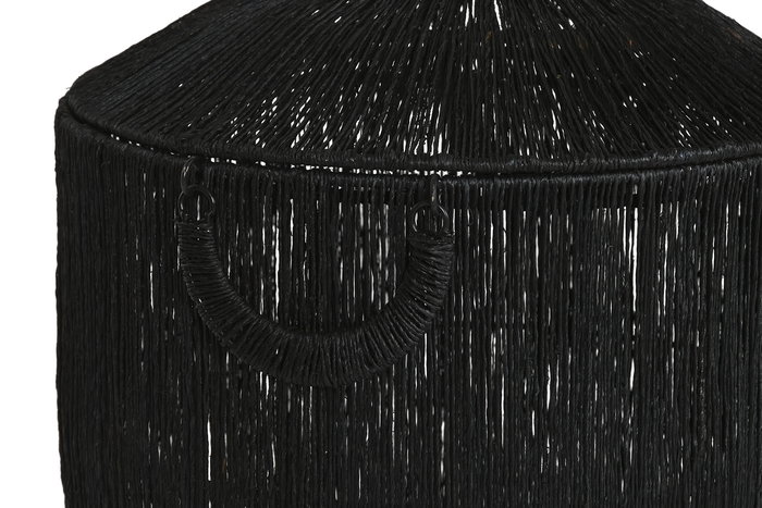 DKD Home Decor Cesta Colonial Negra Yute Metal 40 x 52 x 40 cm Set de 2