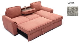 DKD Home Decor Sofá Cama Moderno Gris Claro, 153 x 88 x 220 cm
