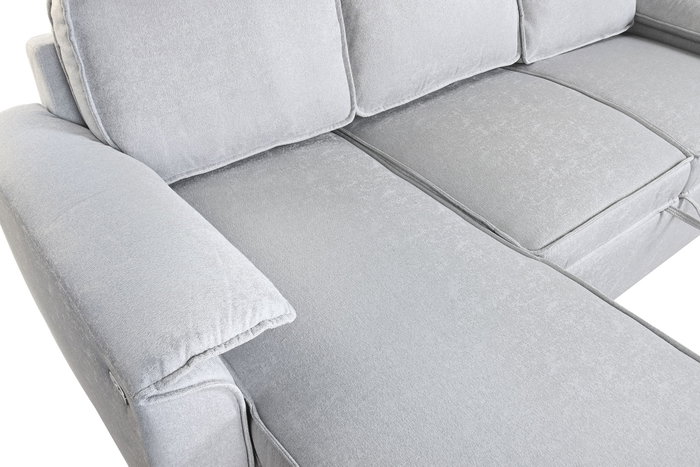 DKD Home Decor Sofá Cama Moderno Gris Claro, 153 x 88 x 220 cm