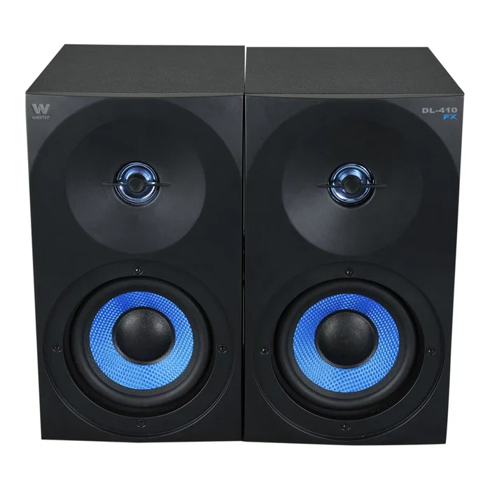 Woxter Altavoces Estéreo Gaming DL-410 FX 150W, Sistema 2.0 con Woofer 4" y Tweeter 1", Negro/Azul, Conexión 3.5mm y RCA Woxter Altavoces Estéreo Gaming DL-410 FX 150W, Sistema 2.0 con Woofer 4" y Tweeter 1", Negro/Azul, Conexión 3.5mm y RCA