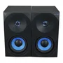 Woxter Altavoces Estéreo Gaming DL-410 FX 150W, Sistema 2.0 con Woofer 4" y Tweeter 1", Negro/Azul, Conexión 3.5mm y RCA
