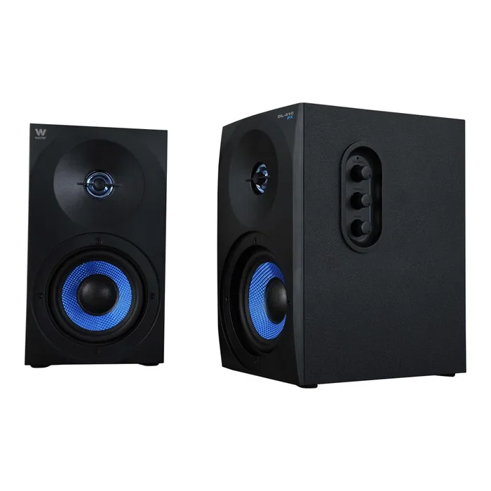 Woxter Altavoces Estéreo Gaming DL-410 FX 150W, Sistema 2.0 con Woofer 4" y Tweeter 1", Negro/Azul, Conexión 3.5mm y RCA Woxter Altavoces Estéreo Gaming DL-410 FX 150W, Sistema 2.0 con Woofer 4" y Tweeter 1", Negro/Azul, Conexión 3.5mm y RCA