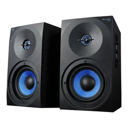 Woxter Altavoces Estéreo Gaming DL-410 FX 150W, Sistema 2.0 con Woofer 4" y Tweeter 1", Negro/Azul, Conexión 3.5mm y RCA