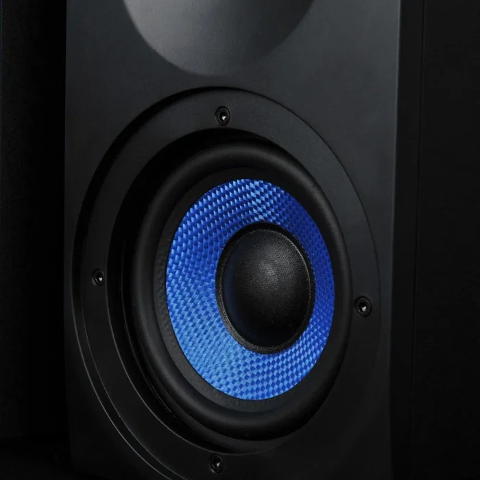 Woxter Altavoces Estéreo Gaming DL-410 FX 150W, Sistema 2.0 con Woofer 4" y Tweeter 1", Negro/Azul, Conexión 3.5mm y RCA Woxter Altavoces Estéreo Gaming DL-410 FX 150W, Sistema 2.0 con Woofer 4" y Tweeter 1", Negro/Azul, Conexión 3.5mm y RCA