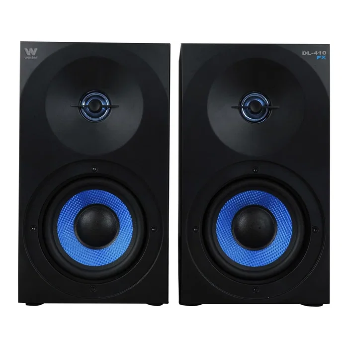 Woxter Altavoces Estéreo Gaming DL-410 FX 150W, Sistema 2.0 con Woofer 4" y Tweeter 1", Negro/Azul, Conexión 3.5mm y RCA Woxter Altavoces Estéreo Gaming DL-410 FX 150W, Sistema 2.0 con Woofer 4" y Tweeter 1", Negro/Azul, Conexión 3.5mm y RCA