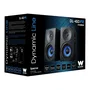 Woxter Altavoces Estéreo Gaming DL-410 FX 150W, Sistema 2.0 con Woofer 4" y Tweeter 1", Negro/Azul, Conexión 3.5mm y RCA