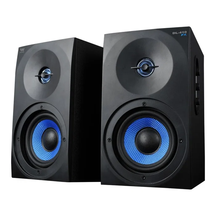Woxter Altavoces Estéreo Gaming DL-410 FX 150W, Sistema 2.0 con Woofer 4" y Tweeter 1", Negro/Azul, Conexión 3.5mm y RCA Woxter Altavoces Estéreo Gaming DL-410 FX 150W, Sistema 2.0 con Woofer 4" y Tweeter 1", Negro/Azul, Conexión 3.5mm y RCA
