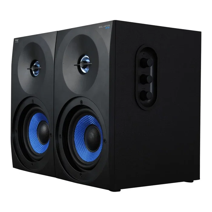 Woxter Altavoces Estéreo Gaming DL-410 FX 150W, Sistema 2.0 con Woofer 4" y Tweeter 1", Negro/Azul, Conexión 3.5mm y RCA Woxter Altavoces Estéreo Gaming DL-410 FX 150W, Sistema 2.0 con Woofer 4" y Tweeter 1", Negro/Azul, Conexión 3.5mm y RCA