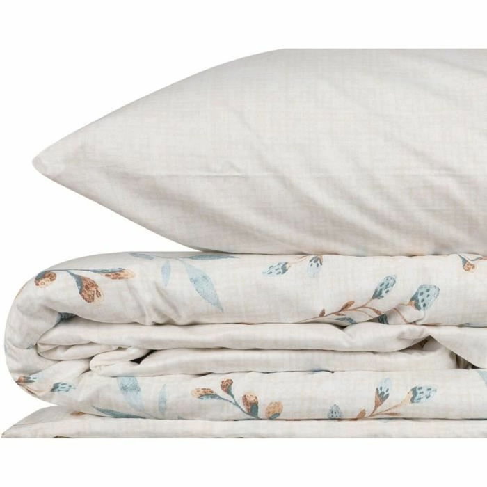 Aucune Juego de Cama Menta 100% Algodón con Funda Nórdica y 2 Fundas de Almohada