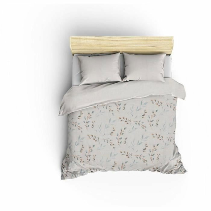 Aucune Juego de Cama Menta 100% Algodón con Funda Nórdica y 2 Fundas de Almohada