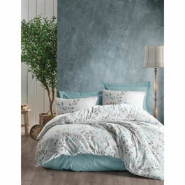 Aucune Juego de Cama Menta 100% Algodón con Funda Nórdica y 2 Fundas de Almohada