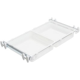 SERVETTO Bandeja Doble Extraíble Y Extensible Níquel-Blanco 890mm - 1000mm Carga 7kg