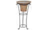 DKD Home Decor Portavelas de Madera con Soporte de Hierro 45x45x95 cm