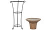 DKD Home Decor Portavelas de Madera con Soporte de Hierro 45x45x95 cm