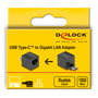 DeLOCK Adaptador USB-C a Gigabit LAN Ethernet RJ45 (ST-BU) Negro, Plug and Play, para Windows, macOS, Linux