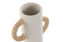 DKD Home Decor Jarrón de Gres Blanco y Natural 15,5x15x24 cm