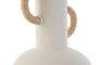 DKD Home Decor Jarrón de Gres Blanco y Natural 15,5x15x24 cm