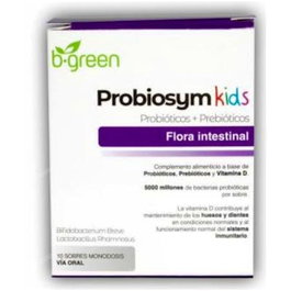 Probiosym Kids 10 sobres - Probiótico para diarreas, flora intestinal, sistema inmunitario y huesos