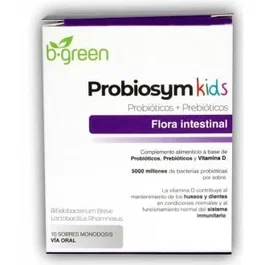 B.GREEN Probiosym Kids 10 Sobres - Probiótico Infantil para Flora Intestinal, Huesos y Sistema Inmune