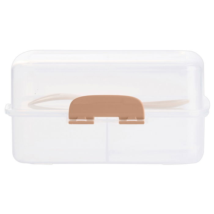 Day Fiambrera Transparente con Cubierto Tenedor Cuchara y Compartimentos Colores Surtidos 17.5x13x9 cm