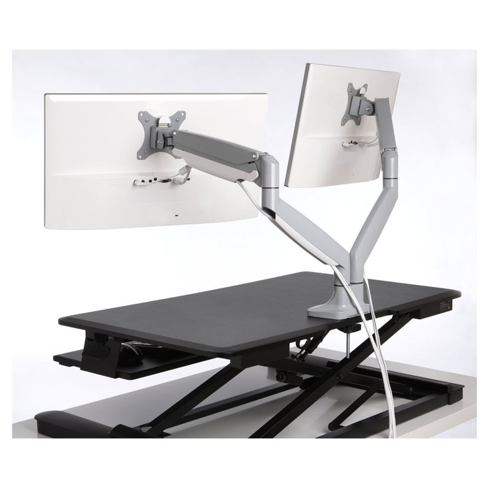 Kensington Brazo Dual SmartFit de Altura Ajustable para Monitores de 13-32 pulgadas, Gris