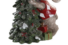 DKD Home Decor Figura Navidad Tradicional Resina Rojo Rosa 6.5 x 11 x 10 cm (2 Unidades)