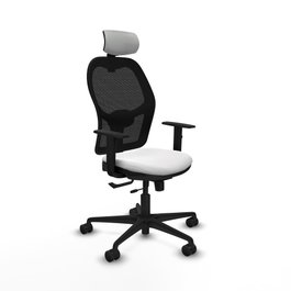 PIQUERAS Y CRESPO Silla de oficina Jorquera con mecanismo Sincro/Traslack Blanco/Negro