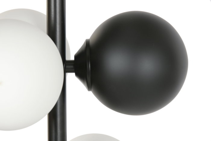 DKD Home Decor Lampara Techo Urban Negro Blanco Metal Cristal 24 x 60 x 24 cm