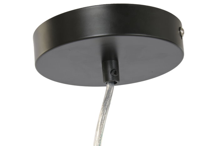 DKD Home Decor Lampara Techo Urban Negro Blanco Metal Cristal 24 x 60 x 24 cm