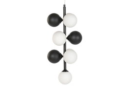 DKD Home Decor Lampara Techo Urban Negro Blanco Metal Cristal 24 x 60 x 24 cm