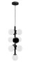 DKD Home Decor Lampara Techo Urban Negro Blanco Metal Cristal 24 x 60 x 24 cm