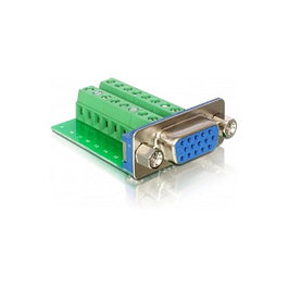 DeLOCK Adaptador VGA hembra a regleta de terminales 16pin Verde