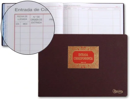 MIQUELRIUS Libro de Contabilidad n.º 42 Entrada de Correspondencia, Folio Apaisado, 100 Hojas