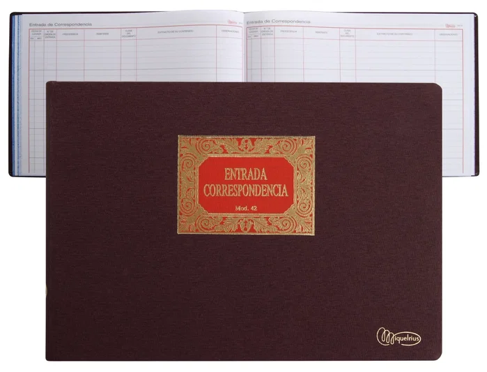 MIQUELRIUS Libro de Contabilidad n.º 42 Entrada de Correspondencia, Folio Apaisado, 100 Hojas