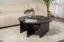 Nordure Mesa de Café Wood Black Ø90 x 41 cm Tablero de Partículas Recubierto de Melamina