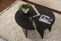 Nordure Mesa de Café Wood Black Ø90 x 41 cm Tablero de Partículas Recubierto de Melamina