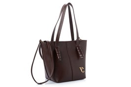Vince Camuto Piedmont - Bolso de Hombro Marrón de Cuero de Polivinilo para Mujer, Elegante y Duradero, 30x14x23 cm