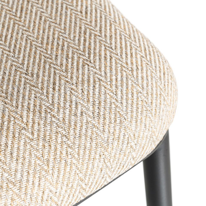 Taburete Espiga Beige Tejido-Metal Salón 55 X 55 X 96 cm (Set de 2)