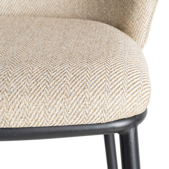 Taburete Espiga Beige Tejido-Metal Salón 55 X 55 X 96 cm (Set de 2)