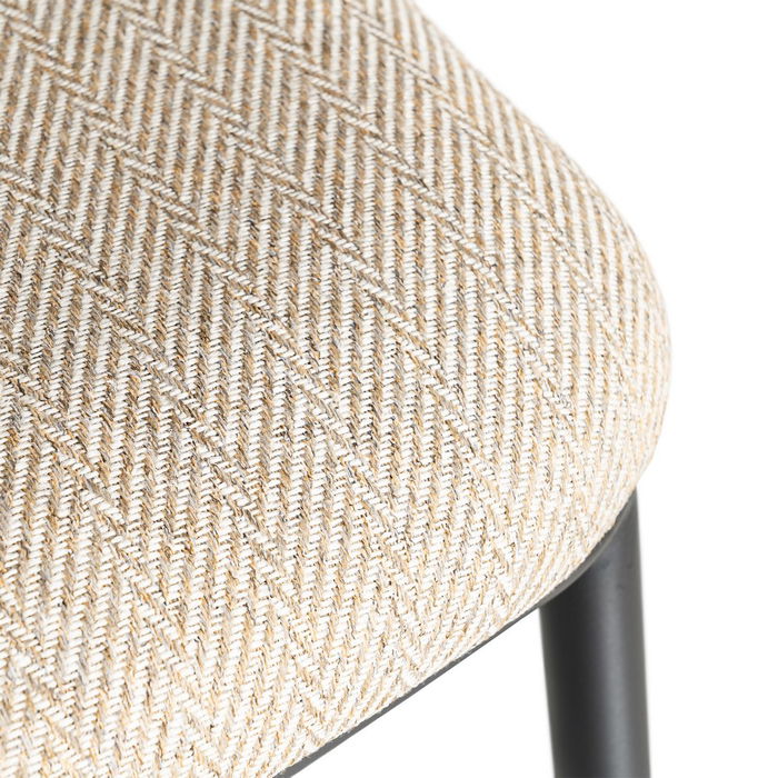 Taburete Espiga Beige Tejido-Metal Salón 55 X 55 X 96 cm (Set de 2)