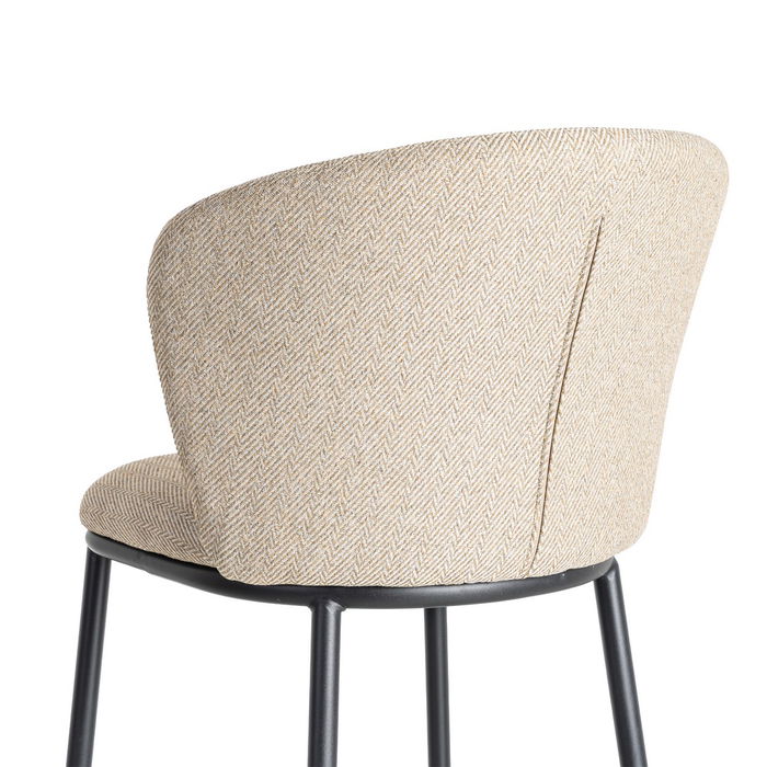 Taburete Espiga Beige Tejido-Metal Salón 55 X 55 X 96 cm (Set de 2)