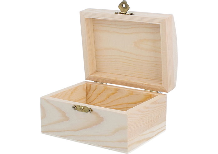 Innspiro Baúl de madera de pino macizo 10x7x6cm