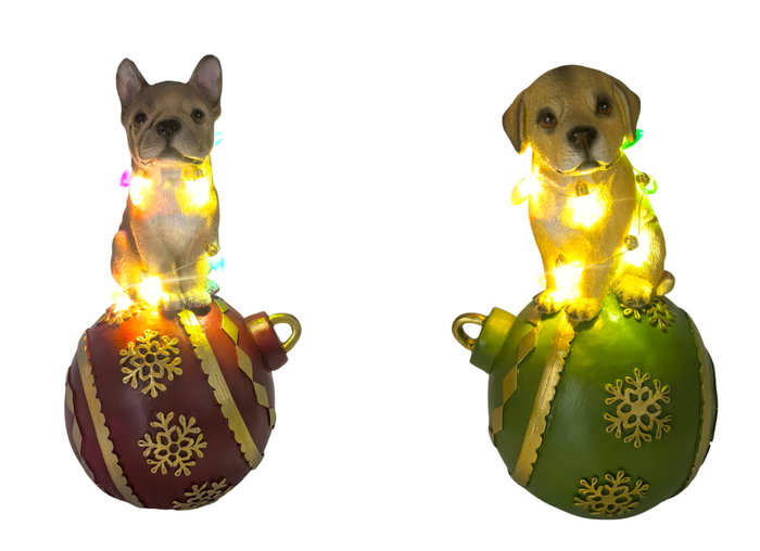 DKD Home Decor Figura LED Resina Surtido de 2 Unidades