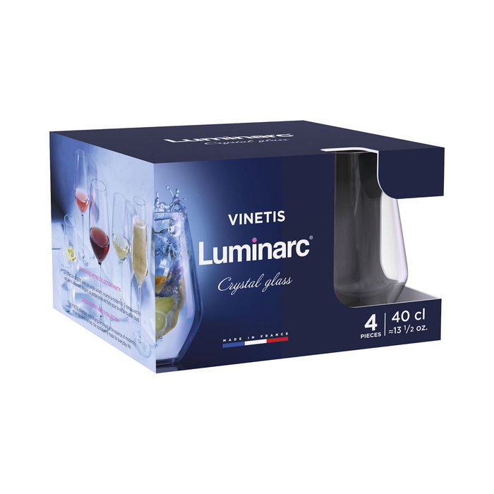 Luminarc Caja de 4 Vasos Altos Vinetis 40 cL Transparente Luminarc Caja de 4 Vasos Altos Vinetis 40 cL Transparente