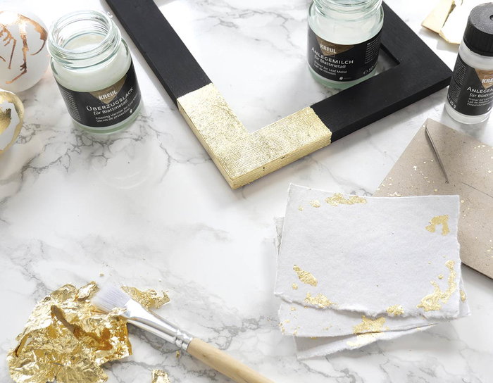 Kreul Kit Golden Elegance para decorar con hojas metálica dorada Kreul Kit Golden Elegance para decorar con hojas metálica dorada